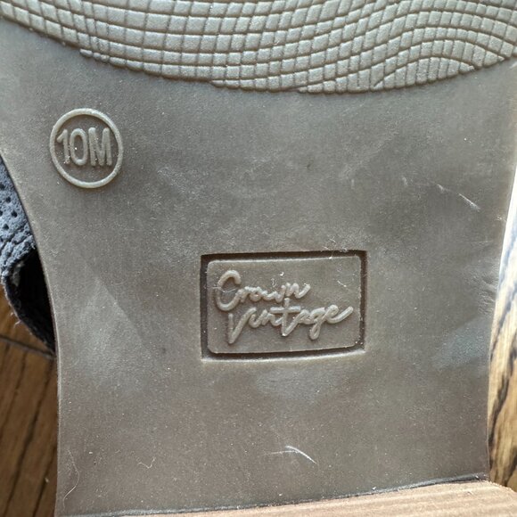 Crown Vintage Sling-Back Buckle Flats Size 10M Taupe/Gray Leather Excellent - Picture 7 of 9
